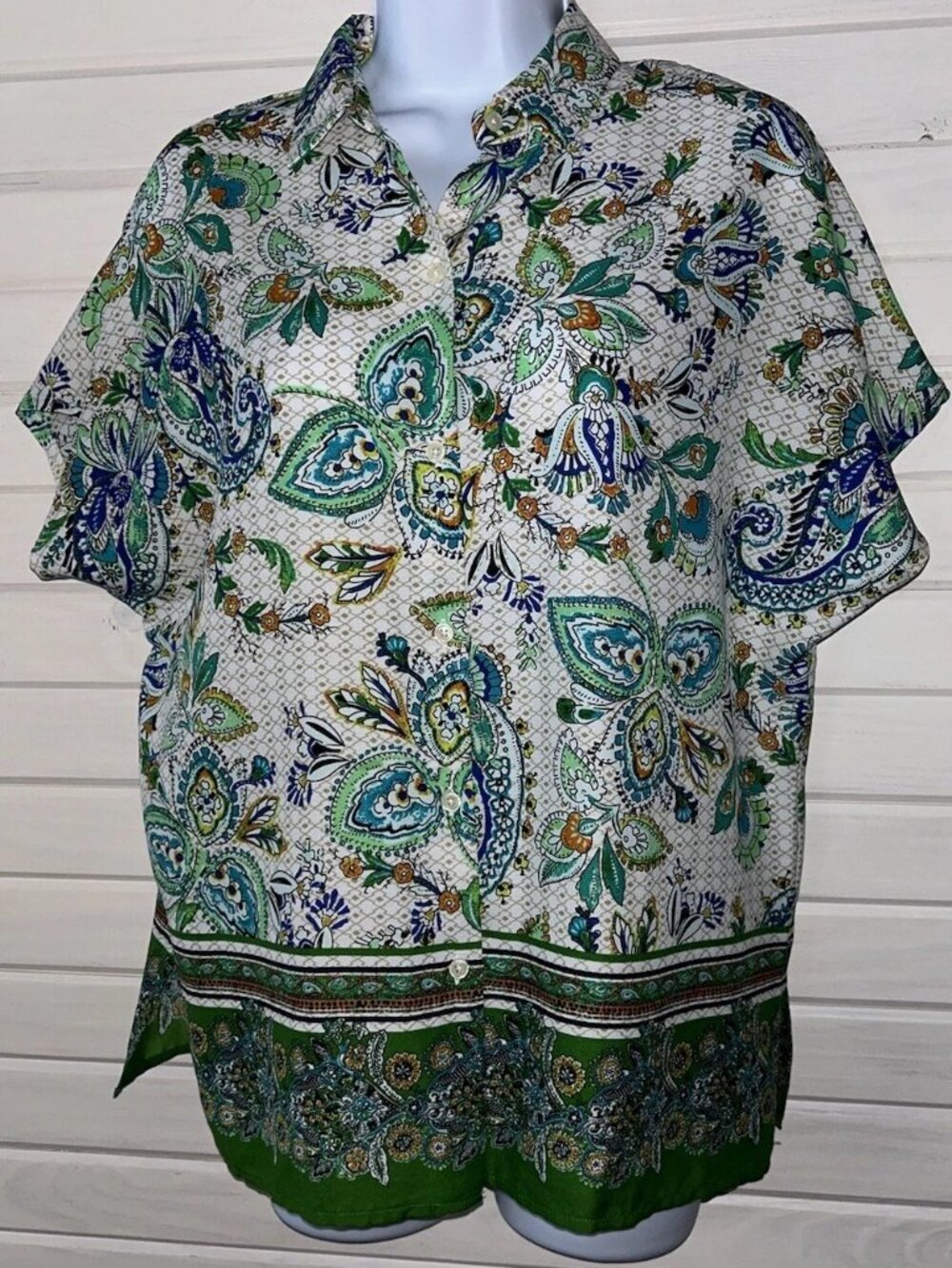 Joie Paisley Floral Print Collared Classic Preppy Business Casual Top Edgy Shirt